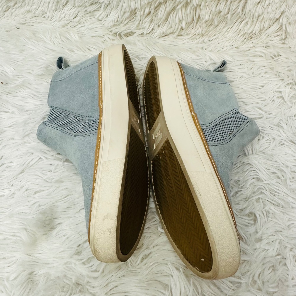TOMS Stone Gray/Blue Suede Bryce Pull On High Top Sneakers Women's sz 7 - Picture 3 of 7